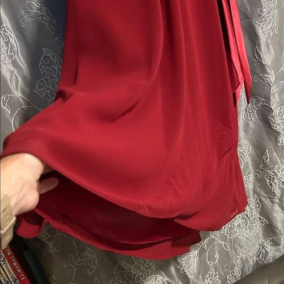 Jones Wear Burgundy High Low Dress - Picture 5 of 6